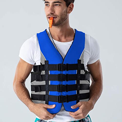 Leader Accessories Adult Universal Personal Flotation Device Uscg Approved Life Jacket Vest (Blue, 3Xl) #TOP4