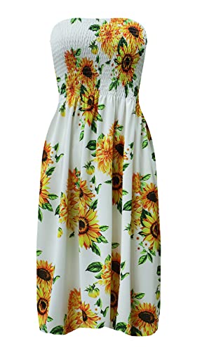Image of Zyyfly Womens Summer Beach Dresses Strapless Cover Ups Dress Tube Top Sundresses