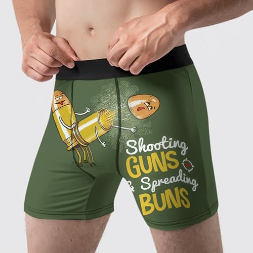Generic Shooting Guns & Spreading Buns Custom Name Men Boxer Briefs, Personalized Couple Name Men Boxer Briefs, Funny Gift For Him Black, X-Large2