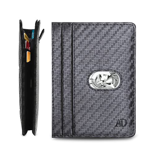 Access Denied REAL LEATHER Slim Wallets For Men - Minimalist Card Holder Bifold Mens Wallet Front Pocket RFID Blocking Thin Travel Gifts For Men