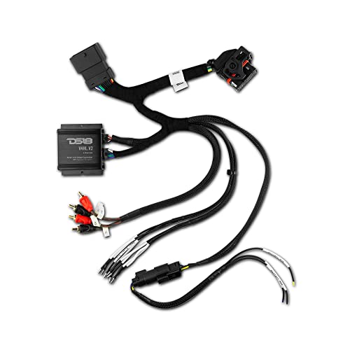 DS18 RY-Harness.HD Harley Davidson Plug and Play Harness for Amplifiers, 4 Channel RCA Pre-Output Ready to Use...