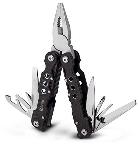 Bastex Multitool Knife 14-in-1 Multi-Purpose Pocket Plier Kit. Durable Stainless Steel Multi-Plier Multi-tool for Survival, Camping, Hunting, Fishing and Hiking