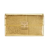 BRYCTSISEN Bolsa de mão metálica para noite, de couro envernizado, bolsa de ombro feminina PU para noite, Ouro dourado PU