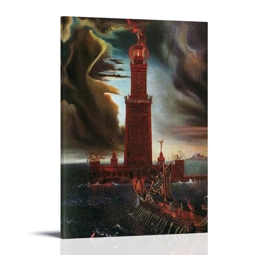 Toile Salvador Dalí Le Phare d'Alexandrie tableau moderne 40x60cm