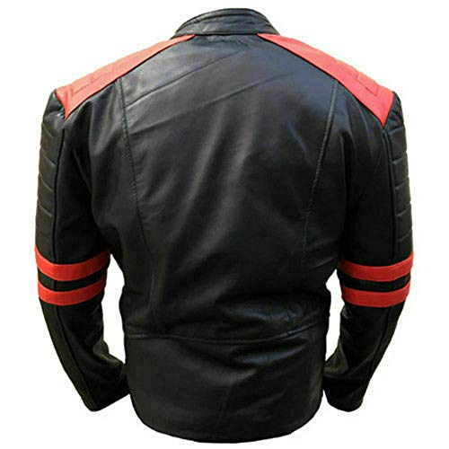 Image of Men's Motorcycle Vintage Cafe Racer Style Biker Quilted Leather Jackets