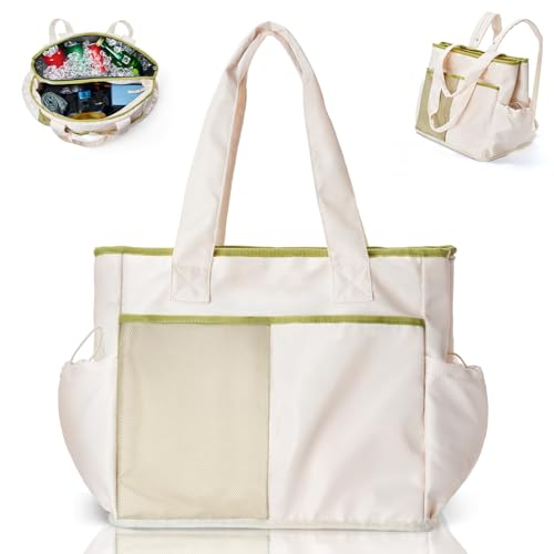 Odoland キャンプ用クーラーバッグ、ホワイトグリーン