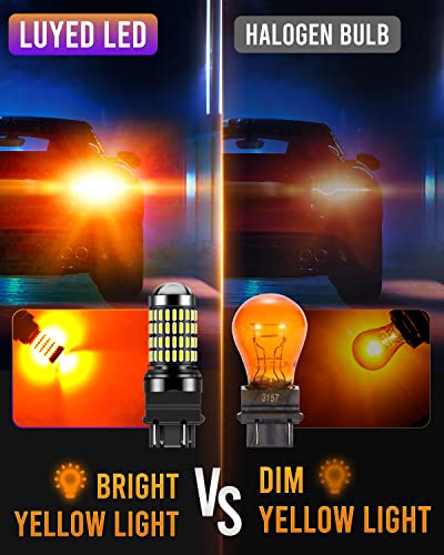 Luyed Newest 3157 Led Bulbs For Turn Signal Light Amber Yellow 400% Brighter 3156 3056 4057 4157 Led Bulb 102-Smd 4014 Chipsets With Projector For Blinker Parking Side Marker Brake Lights, Pack Of 2 #TOP6