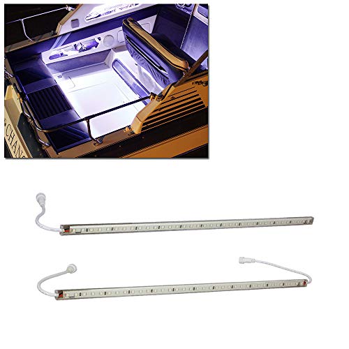LEDGlow 2pc White LED Boat Marine Deck Under Gunnel & Cabin Accent Lighting Kit - 24