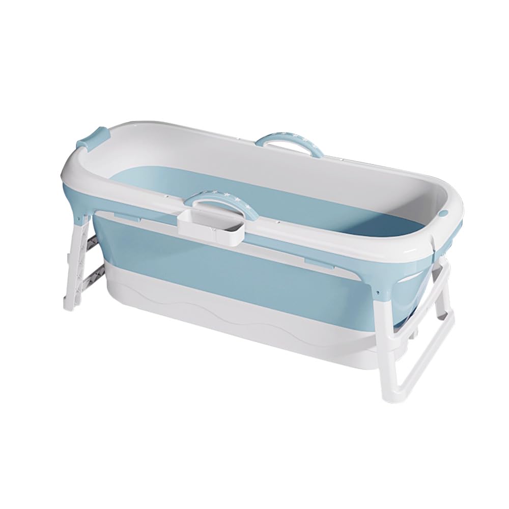 Baignoire pliable pour adulte, le choix le plus confortable pour la salle de bain familiale, Idéale pour les petites salles de bains, douche et balcon (118 * 60 * 53cm -Bleu)