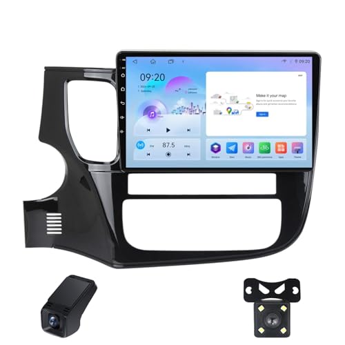 Radio Estéreo para Mitsubishi Outlander 3 GF0W 2012-2018 Automóvil Automotive Multimedia Pantalla Táctil 9-Inch Bluetooth Android Auto Carplay WiFi/FM Am RDS Radio/GPS/SWC/ADAS DVR(B,M200S)