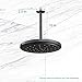 OFFO Shower Arm with Flange, 10 in Oil Rubbed Bronze Ceiling Mount Replacement Rain Shower Head Straight Arm Ceiling-Mounted For Fixed Shower Head & High Pressure Rain