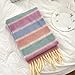 Shinycome Rainbow Fringe Scarf Cosy Fashionable Long Muffler Winter Neck Warmer for Unisex Designing Neckwear Childr