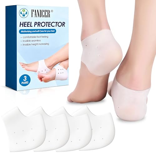 3 Paires Protège-Talons en Silicone, Manches de Talon Silicone Doux et Respirant, Hydratant Anti-Frottement, Antidérapants, Réutilisables, Améliore le Confort de Marche