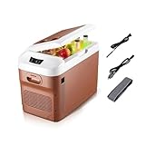 15L, 20L Auto Refrigerator Dual Use Of Car And Home 2025 Summer Outdoor Camping Picnics Digital Display Screen Car Mini Fridge(Brown 15L-US-110V)