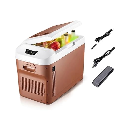 15L, 20L Auto Refrigerator Dual Use Of Car And Home 2025 Summer Outdoor Camping Picnics Digital Display Screen Car Mini Fridge(Brown 15L-US-110V)