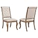 Glen Cove Dining Chairs with Button Tufting and Nailhead Trim Cream and Barley Brown (Set of 2)