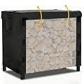 600D Oxford Firewood Rack Cover, Fabric Heavy-Duty Waterproof Wood Rack Cover for Firewood,Weather Protection PVC Coating for Outdoor Indoor,Black,6FT