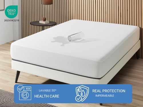 Protector de colchón impermeable 105x180 ajustable transpirable pack de 2 5