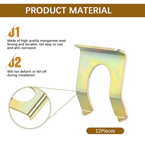 image for Frienda 12 Pieces Brake Line Clips Metal Brake Line Retainer U Shaped 