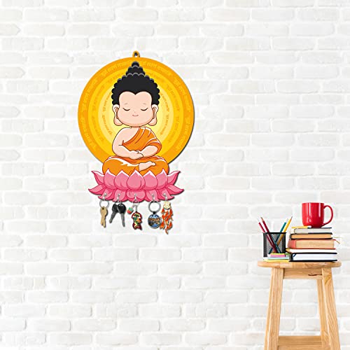 Image of BEE CREATIVE Designer Colorful MDF (Medium-Density Fiberboard) keyholder for Home wall | Key Holder for Home Decor Stylish | Key Hangers for wall | Key Stand with 5 Hooks (KEYHOLD Nirvana)