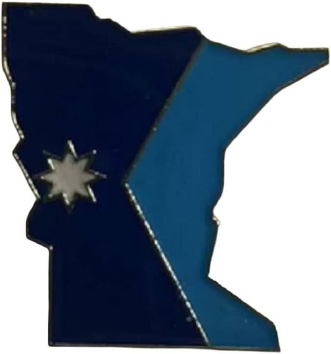 MINNESOTA NEW STAR MAP SHAPED Flag Motorcycle Hat Cap lapel Pin Collectible Novelty Costume Dress-Up Accessory Lapel Pins - Not Official Badge or Identification