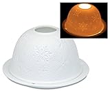 Farbe weiß jakopabra °° Windlicht Eiskristalle - feines Bisquit-Porzellan - gemütliche Weihnachts-.Dekoration, Geschenk