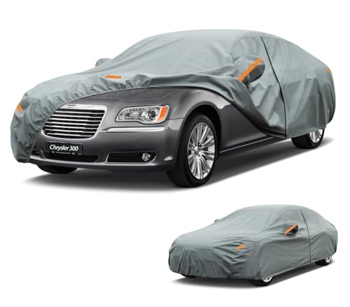 Image of Kayme Heavy Duty Car Cover Custom Fit Chrysler 300 300C (2004-2026), Waterproof All Weather for Automobiles, Full Exterior Covers Sun Rain UV Protection.