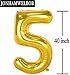 Jonhamwelbor 50 Number Balloons Gold Big Giant Jumbo Number 50 Foil Mylar Balloons for 50th Birthday Party Supplies 50 Anniversary Events Decorations