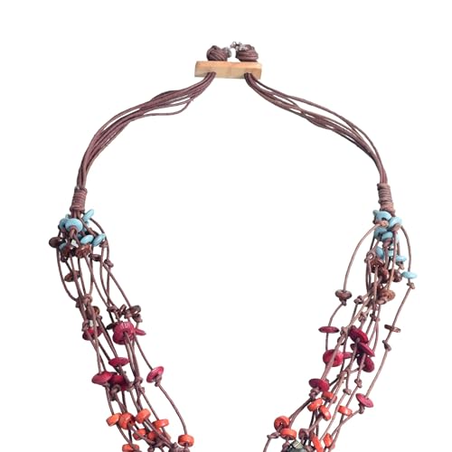 Image of AAKRITI ART CREATIONS Boho & Tribal Handcrafted Necklace Collection | Jute, Wooden & Brass Pendant Designs | Ethnic Collar, Loop & Statement Jewelry for Women | Artisan Festival & Everyday Wear