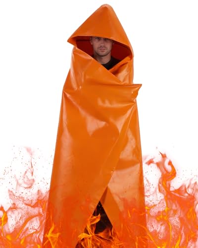 Image of Emergency Fireproof Cloak for Home Essentials - Mondoshop Safe Fire Escape Cloak for Adults - Fire Retardant Suits Wrap Body for People
