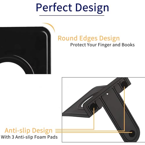 Jekkis 20pcs Metal Bookends for Shelves, 6.6"x 5.7"x 5" Black Heavy Duty Book Ends for Nonskid Bookend Supports Plain Large Bookends, Library Office Home, 10 Pair by Jekkis - Image 4