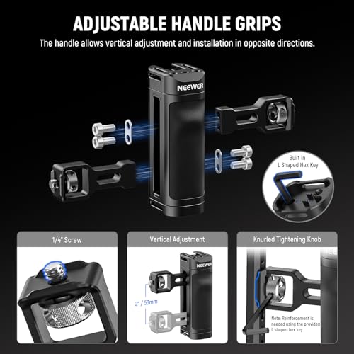 Image of NEEWER Universal Phone Cage Video Rig with Bluetooth Shutter Side Handle Comfort Grips, Smartphone Stabilizer for Video Recording Compatible with iPhone 15 Pro Max 15 Pro Galaxy S24 Ultra, PA009E
