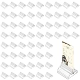 UOSIWYA 120 Stück Kartenständer, Kunststoff Tischkartenhalter Transparent Spielkartenhalter Fotohalter Mini Bilderständer Kartenhalter für Karten Visitenkarten Fotos Brettspielzubehör