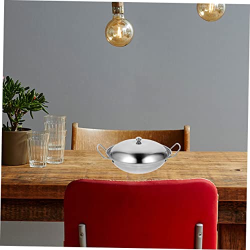Wok de acero inoxidable con doble asa para cocina miniatura 4