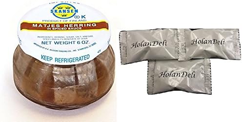 (Pack of 2) Matjes Herring Tidbits by Skansen (6 ounce). Includes HolanDeli Chocolate Mints.