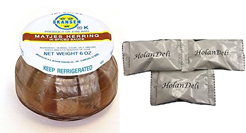 (Pack of 2) Matjes Herring Tidbits by Skansen (6 ounce). Includes HolanDeli Chocolate Mints.