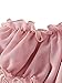 SheIn Women's Self Tie Ruffle Trim Sexy Lingerie Bardot Chiffon Bra and Panty Set Light Pink Large