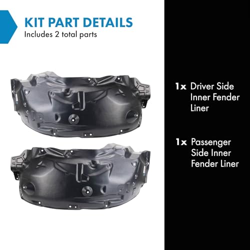 Image of TRQ Inner Fender Liner Set Compatible with 2005-2009 Land Rover LR3 2010-2016 LR4 RO1248100 RO1249100