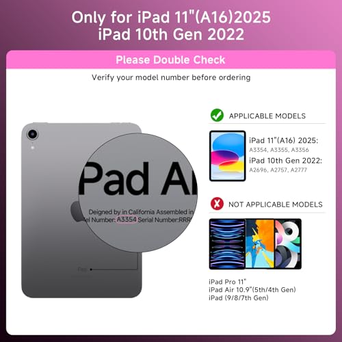 Image of Transparent Case with Keyboard for iPad 11th Gen 11 Inch.(A16, 2025) & 2022 iPad 10th Gen 10.9 Inch,7-Color Backlit,Wireless Keyboard, 360Rotating,with trackpad,Pencil Holder,with Shortcuts,pink