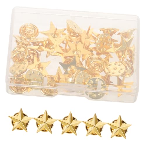 HOMSFOU Épingle Broche Étoile Dorée avec Fermoir Badge Étoile à Branches pour Vêtements Sacs et Chapeaux Accessoire Polyvalent pour Femme et Homme pour Memorial Day et Fourth of July
