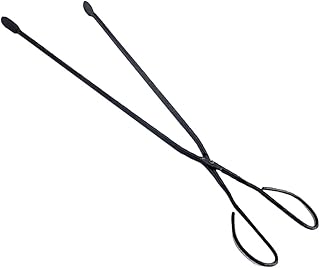 MERRYHAPY Pinças artesanais para acampamento, churrasqueira, churrasqueira, portátil, para acampamento, lareira, artefato, caranguejo, artefato, pinças de caranguejo, pinças de caranguejo, braçadeira de carvão portátil para lareira doméstica, tesoura de clipe de carvão