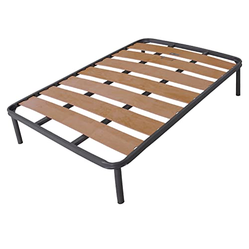 Somnus SANA Rete Matrimoniale 160x190 cm Letto Ortopedico Doghe Legno e Struttura Ferro Piedi...