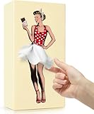 Bibykivn Caja De Pañuelos con Falda Voladora para Artículos Decorativos para Baños, Accesorio Lindo (Beige)