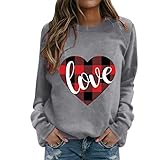 PTLLEND Langarm Shirts Damen Damen Dreiviertel Ärmeln Shirts Herbst Hemden Bunte Szenische Grafik Tees Elegant Bluse T-Shirts Lässige Oberteile Rundhalsausschnitt Pullover Tops