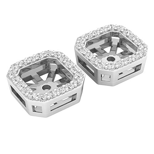 Dazzlingrock Collection 0.25 Carat (Ctw) Round Diamond Removable Jackets For Stud Earrings 1/4 Ct 10K White Gold #TOP2