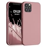 kwmobile Hülle kompatibel mit Apple iPhone 12 / iPhone 12 Pro Hülle - gummierte TPU Silikon Handyhülle - Schutzhülle für kabelloses Laden - Hülle in Winter Rose