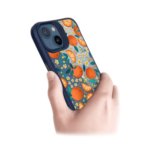 Image of DailyObjects Orange Haul Blue Hybrid Clear Case Cover for iPhone 13 Mini