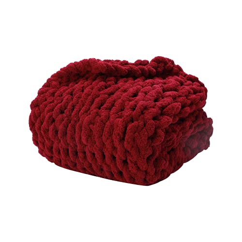 Chenille Chunky Yarn Arm Knitting Thick Bulky Diy For Knit Blanket Cushion Bed Sofa Home Decor (Red Wine, 250G/0.55 Lb, 24 Yards) #TOP5