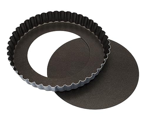 Matfer Bourgeat Exopan Steel Tart Mold with Removable Bottom, Nonstick,