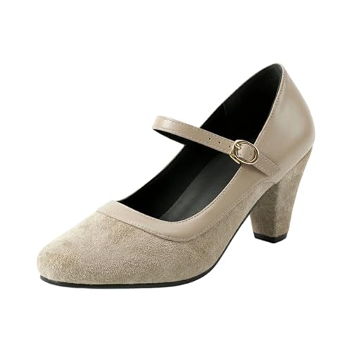 Chaussures Mary Jane pour femme avec talon bloc en cuir synthétique chic